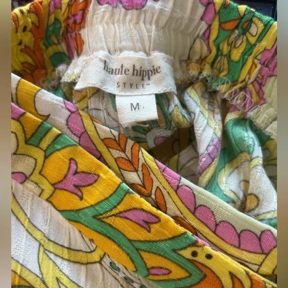 Haute Hippie Colorful Floral Pattern wrapped Skirt size M - Picture 4 of 5
